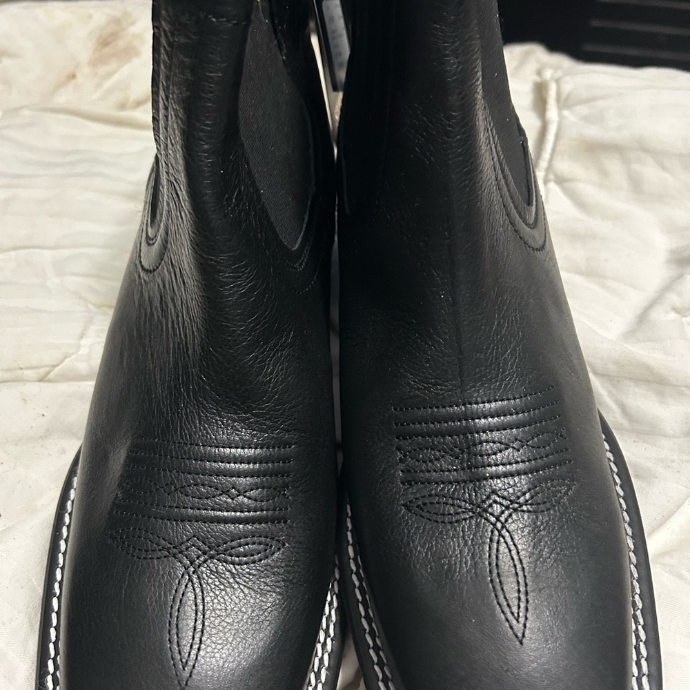 Shyanne Black Ankle Boots with Western Stitching